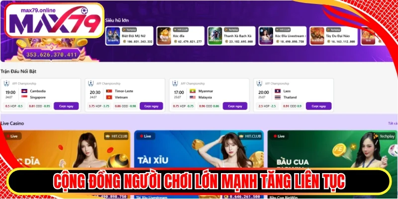 Cộng đồng người chơi lớn mạnh tăng liên tục